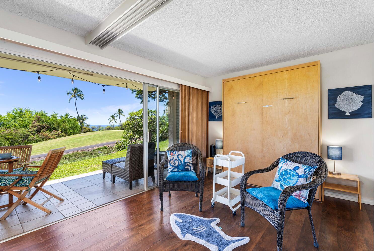 Kailua Kona Vacation Rentals, Keauhou Akahi 302 - Outside view from the second guest bedroom with Murphy bed closed.