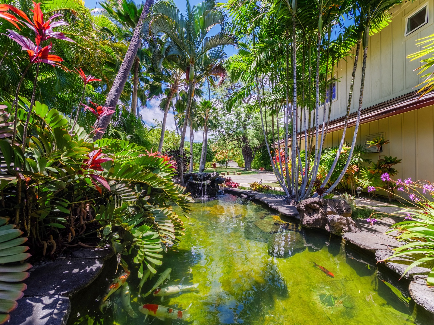 Honolulu Vacation Rentals, Paradise Beach Estate - Well manicured garden.
