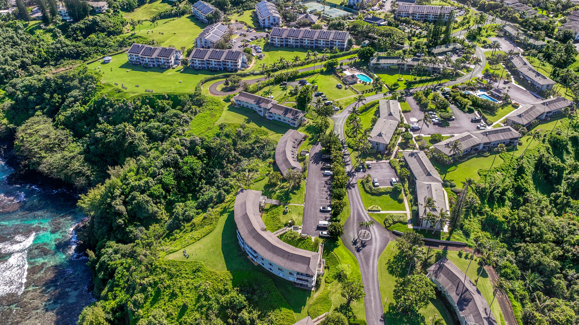 Princeville Vacation Rentals, Alii Kai 7201 - Aerial shot of the area.