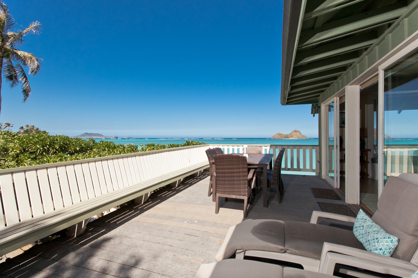 Kailua Vacation Rentals, Hale Kainalu* - Views from the lanai with sun loungers is the best spot to relax