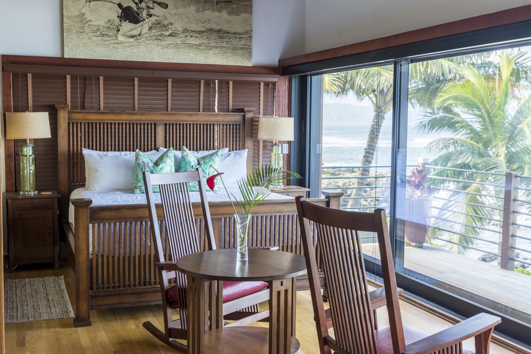 Haleiwa Vacation Rentals, Samurai House - Rest in comfort in the primary suite with tropical views and thoughtful decor.