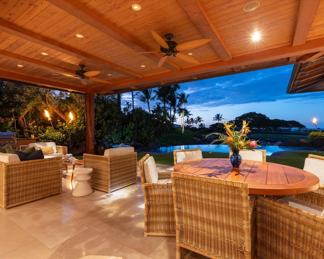 Kailua Kona Vacation Rentals, 3BD Pakui Street Estate (131) at Hualalai Resort - Dine al fresco & bask in the gradual dimming of daylight