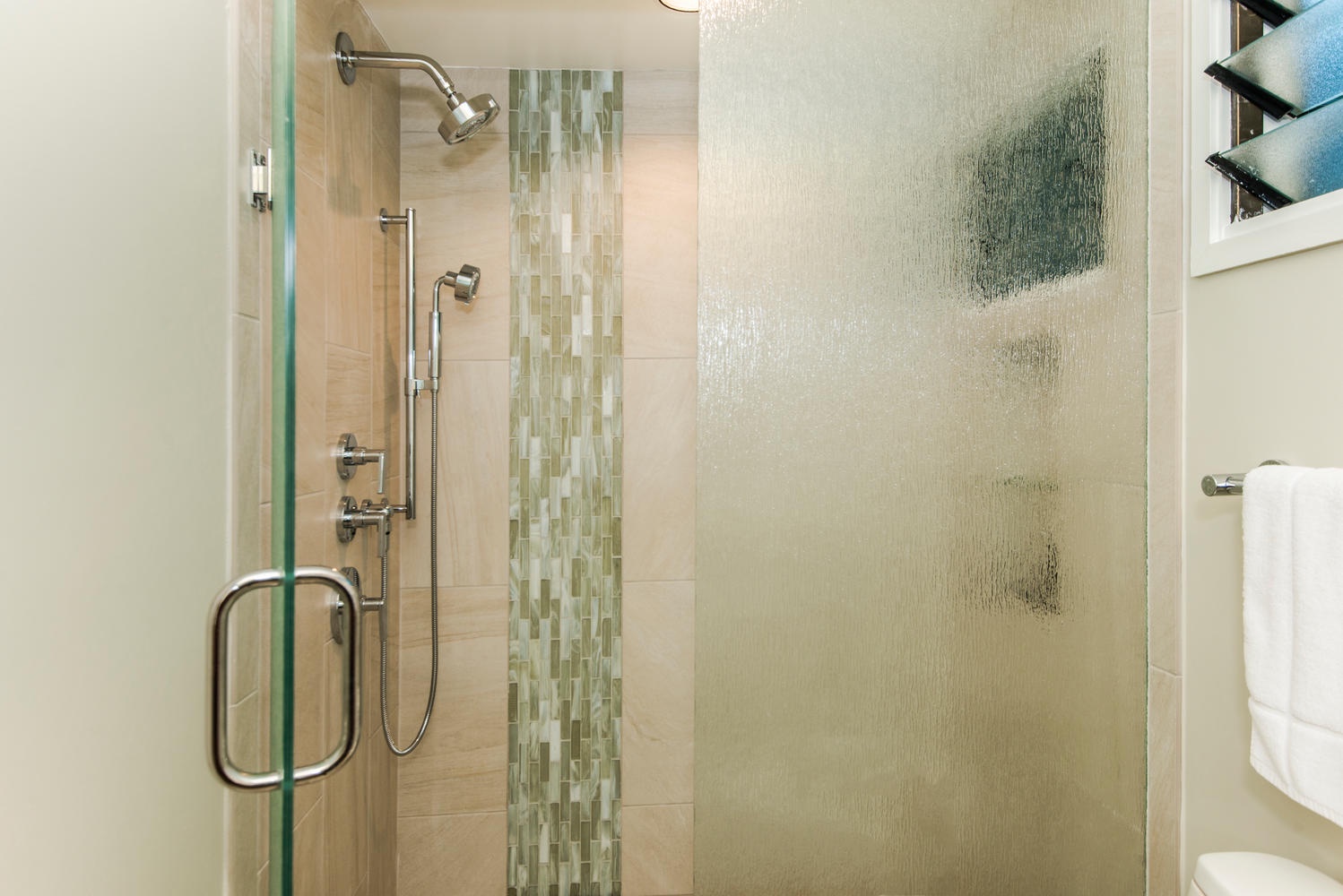 Kailua Vacation Rentals, Kailua Shores Estate 8 Bedroom - Pool House newly remodeled bathroom with a sleek walk-in shower and spa-like finishes.