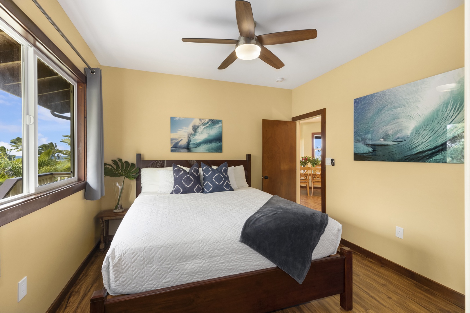 Haleiwa Vacation Rentals, Waimea Dream - The third upstairs bedroom comes furnished with another king-size bed.