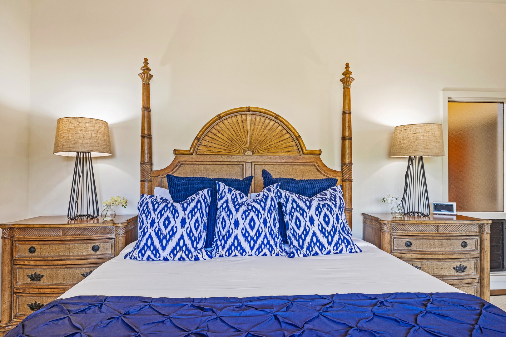 Lahaina Vacation Rentals, Kapalua Ridge 2321 - Sink into comfort in the elegant king bed at Kapalua Ridge 2321, complete with soft lighting.