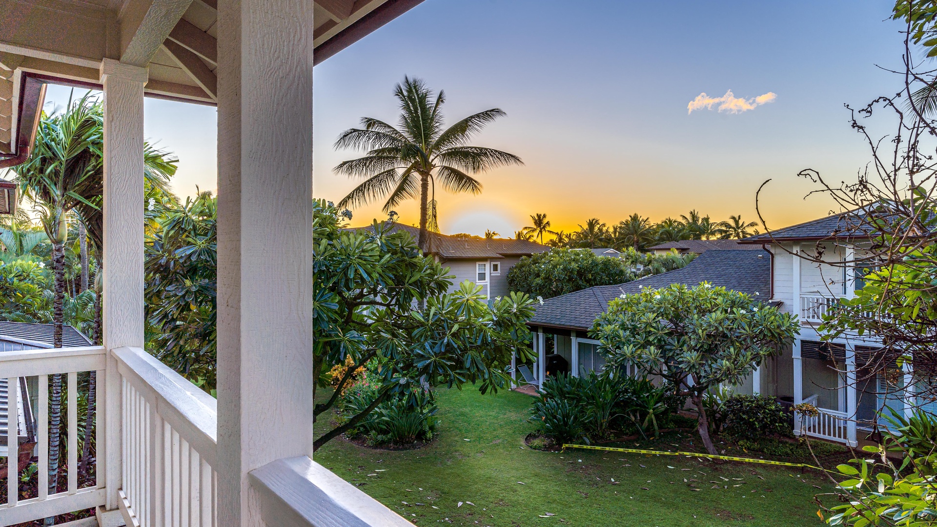 Kapolei Vacation Rentals, Coconut Plantation 1174-2 - A lovely sunset from the upstairs lanai.