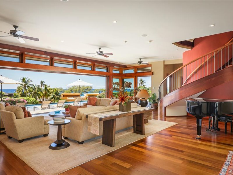 Kamuela Vacation Rentals, 5BD Estate Home at Mauna Kea Resort - Living room
