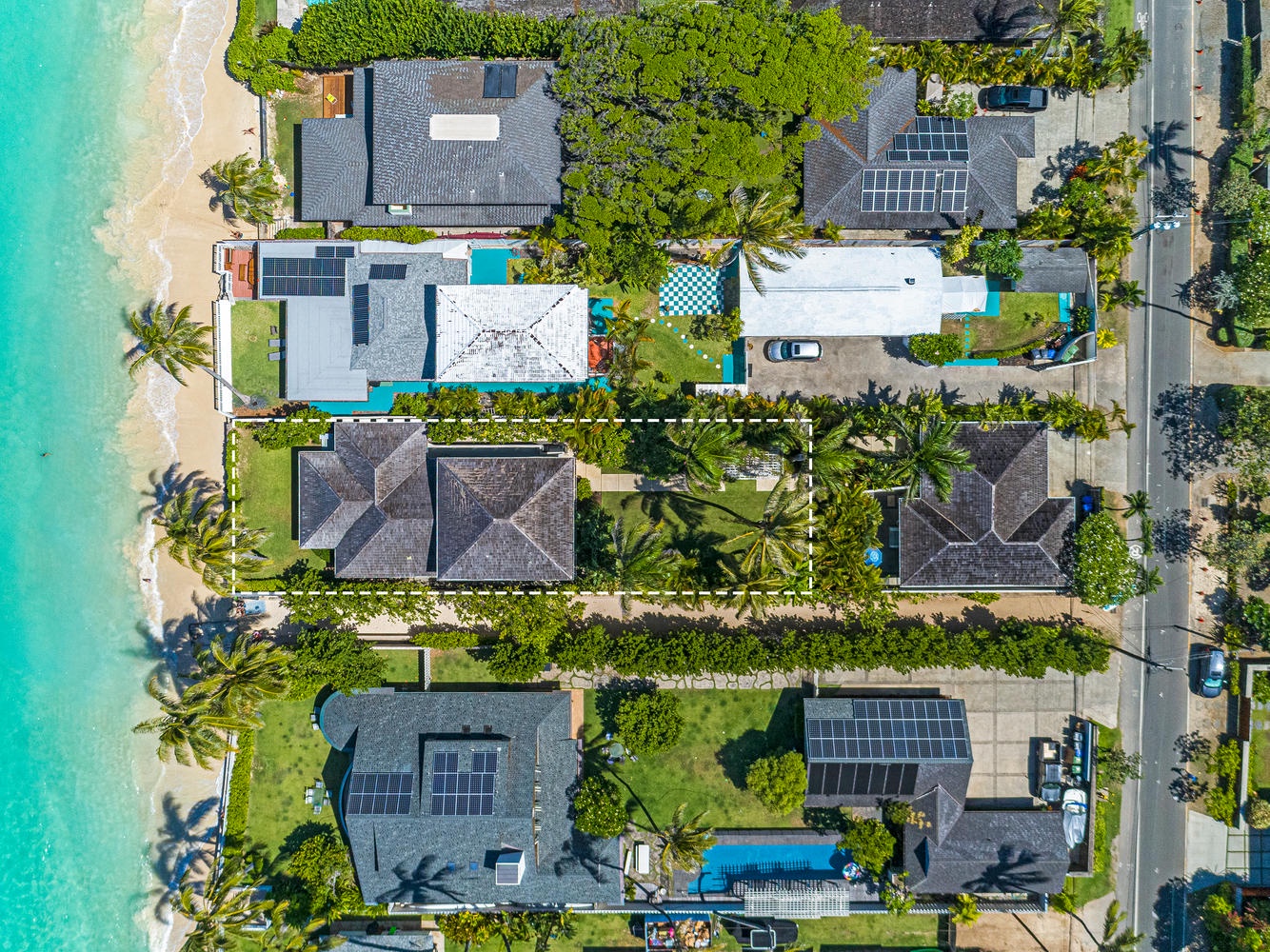 Kailua Vacation Rentals, Lanikai Seashore - Aerial view of Lanikai Seashore