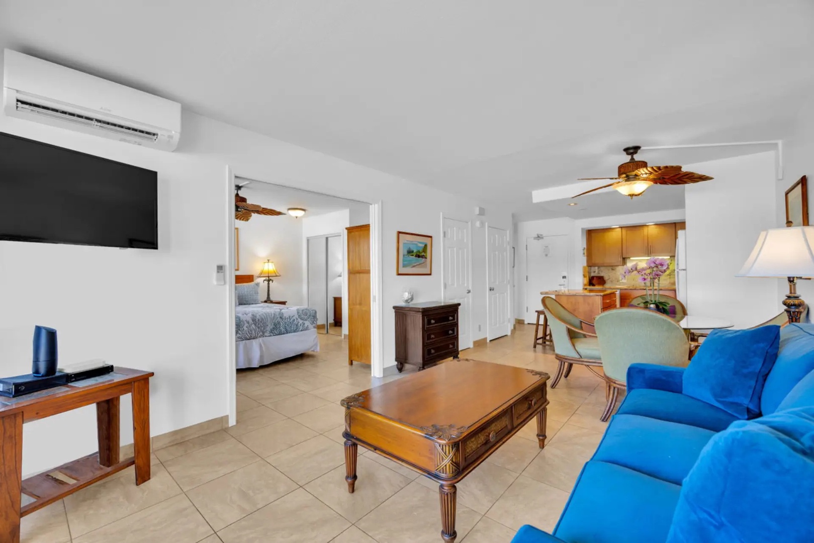 Kihei Vacation Rentals, Maui Banyan H306 - Cool down under the split-system AC after a morning in the sun while enjoying your favorite show.