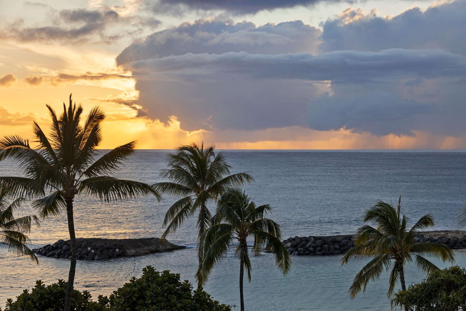 Kapolei Vacation Rentals, Ko Olina Beach Villas B506 - Mesmerizing sunset views from the lanai.