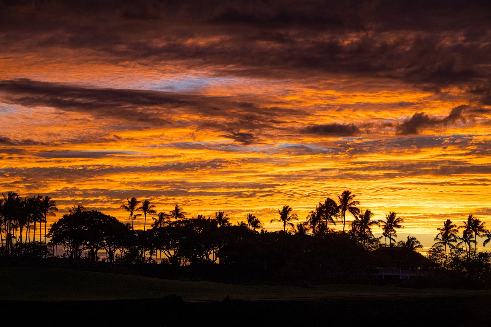Kamuela Vacation Rentals, Champion Ridge 7 - Fiery skies fade into twilight—sunset views from Champion Ridge 7 are unmatched.