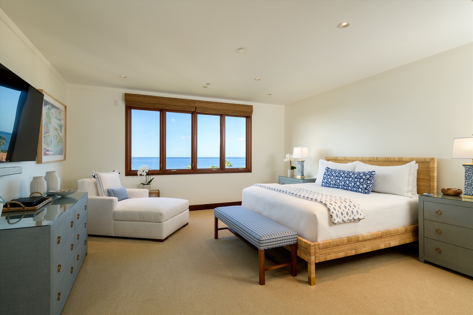 Wailea Vacation Rentals, Blue Ocean Suite H401 at Wailea Beach Villas* - Ocean View Master Bedroom