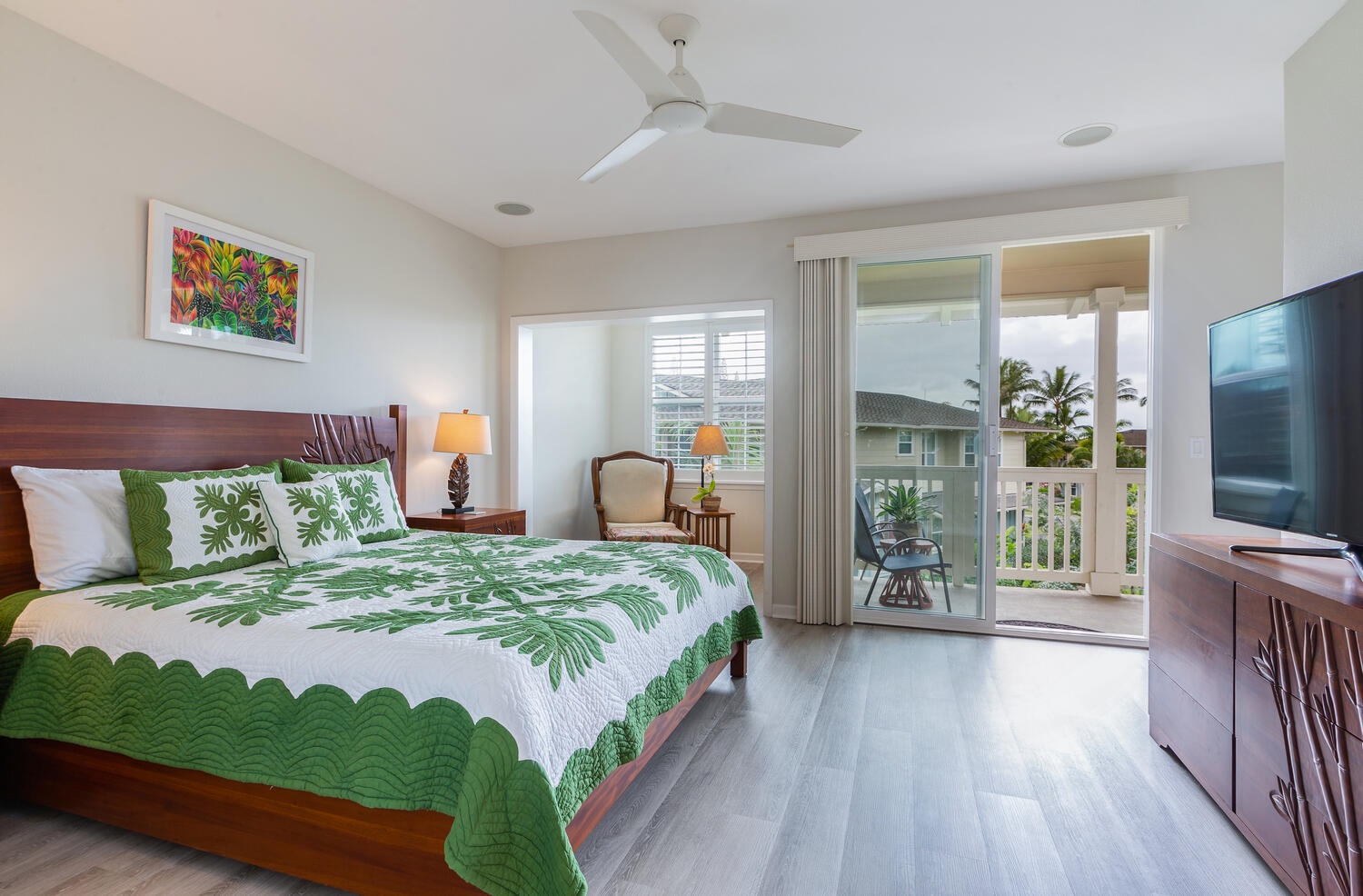 Princeville Vacation Rentals, Leilani Villa - Primary bedroom with king bed