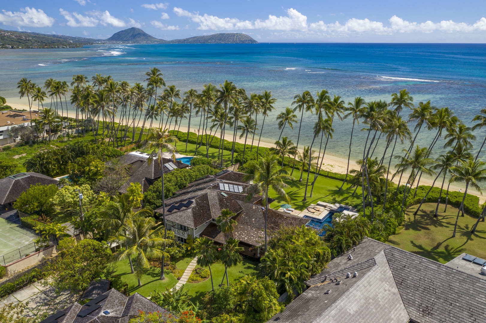 Honolulu Vacation Rentals, Kahala Beachside Estate - Aerial view of the Kahala neighborhood