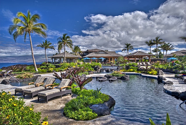 Waikoloa Vacation Rentals, Hali'i Kai at Waikoloa Beach Resort 9F - Hali'i Kai pool and cabana.
