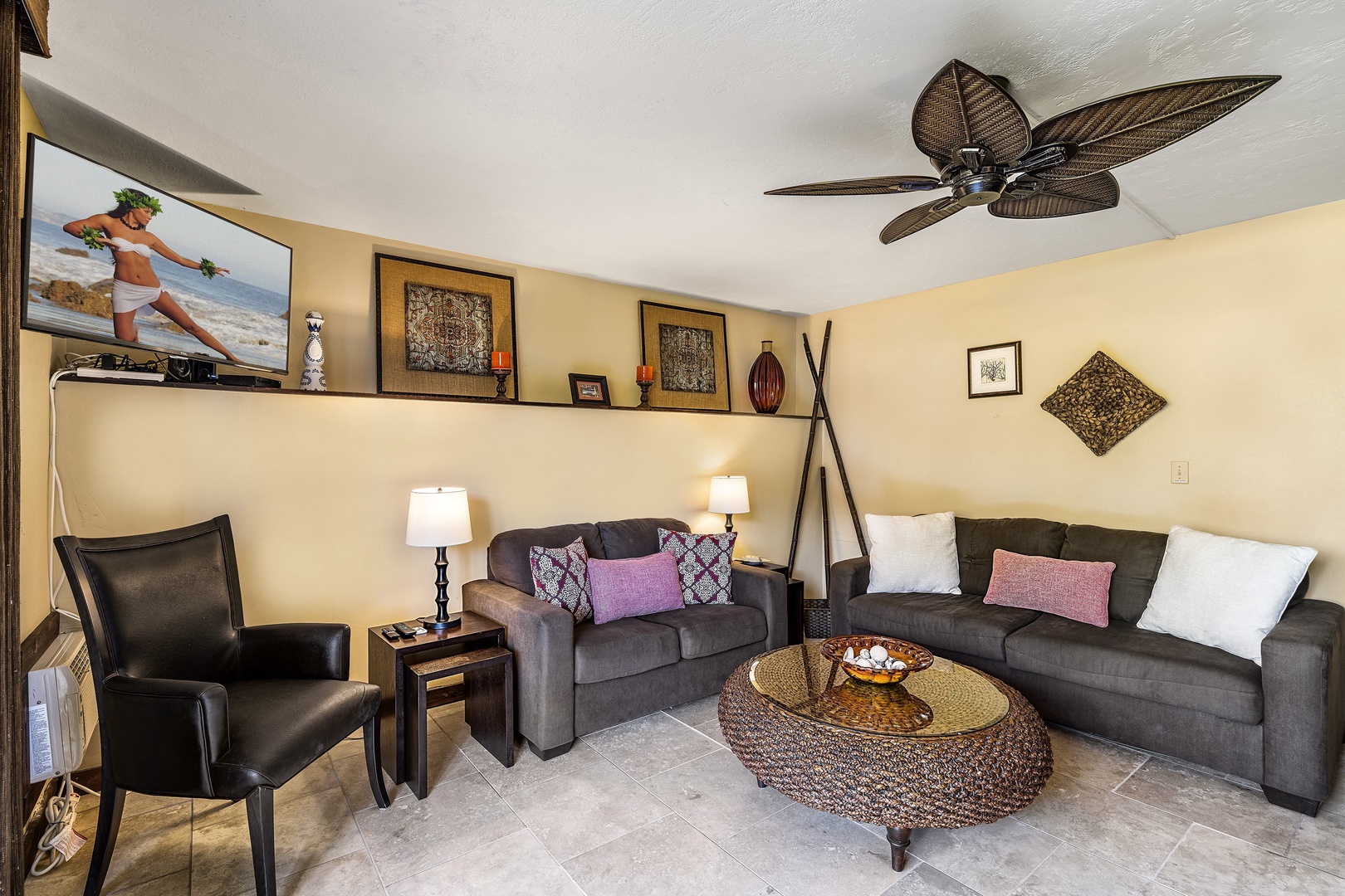Kailua Kona Vacation Rentals, Kona Makai 2103 - Enjoy the window unit A/C and Queen sleeper sofa