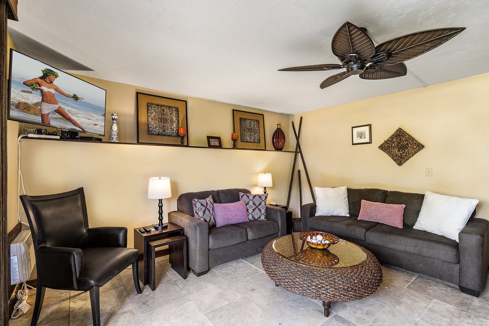 Kailua Kona Vacation Rentals, Kona Makai 2103 - Enjoy the window unit A/C and Queen sleeper sofa