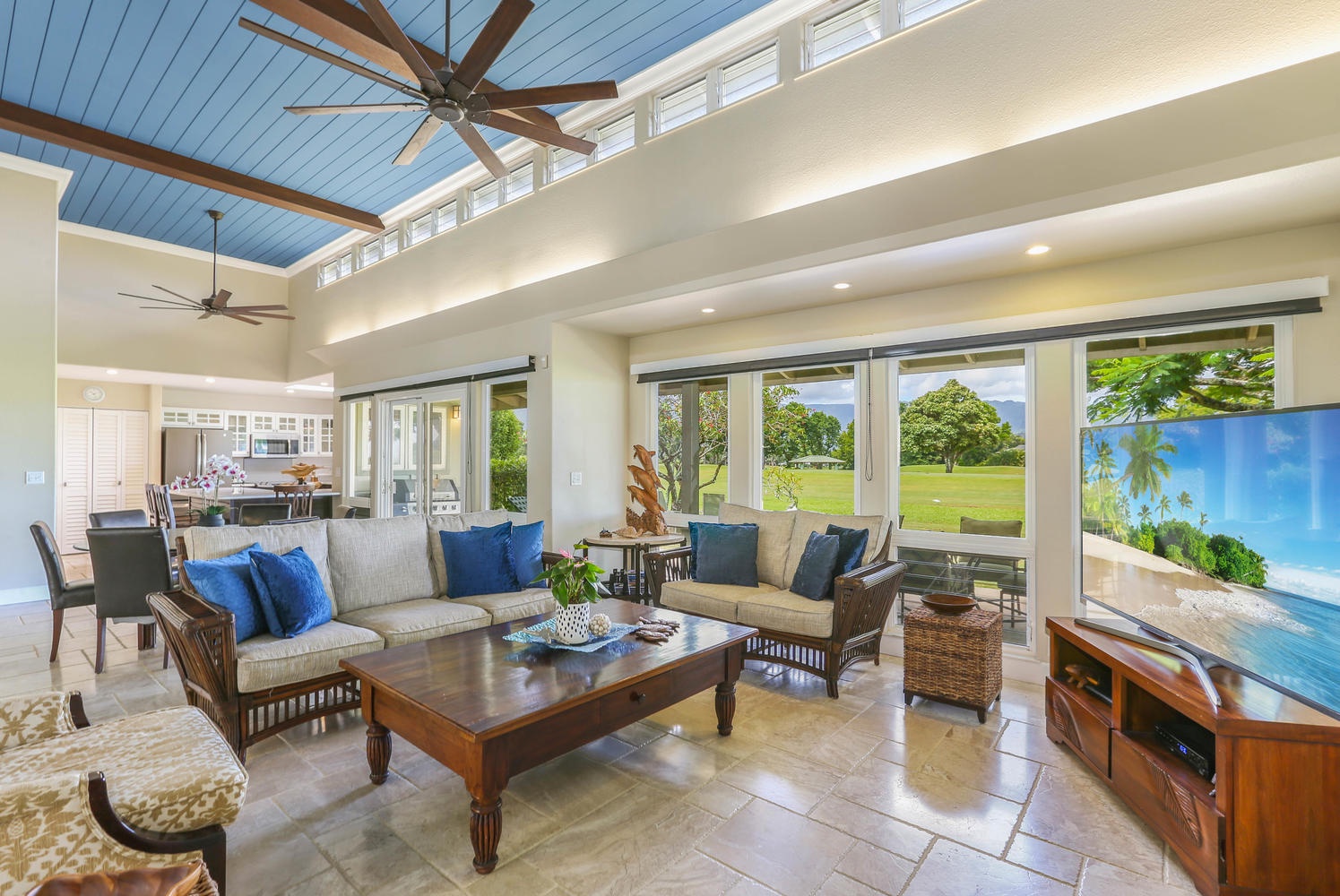 Princeville Vacation Rentals, Half Moon Hana - Spacious Living Room