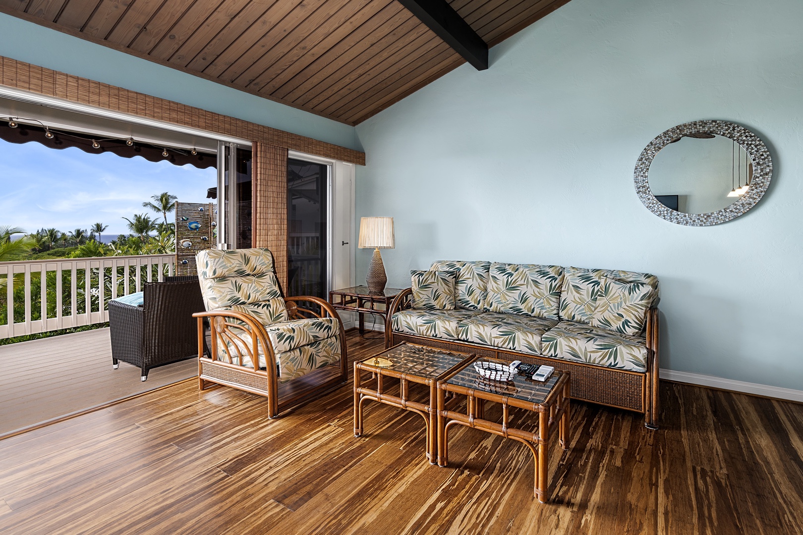 Kailua-Kona Vacation Rentals, Keauhou Resort 116 - Living room equipped with Queen sized Sleeper Sofa