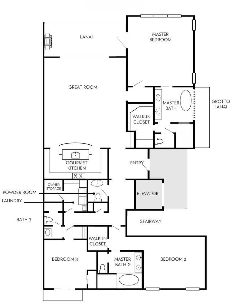 Wailea Vacation Rentals, Royal Ilima A201 at Wailea Beach Villas* - Floor Plan