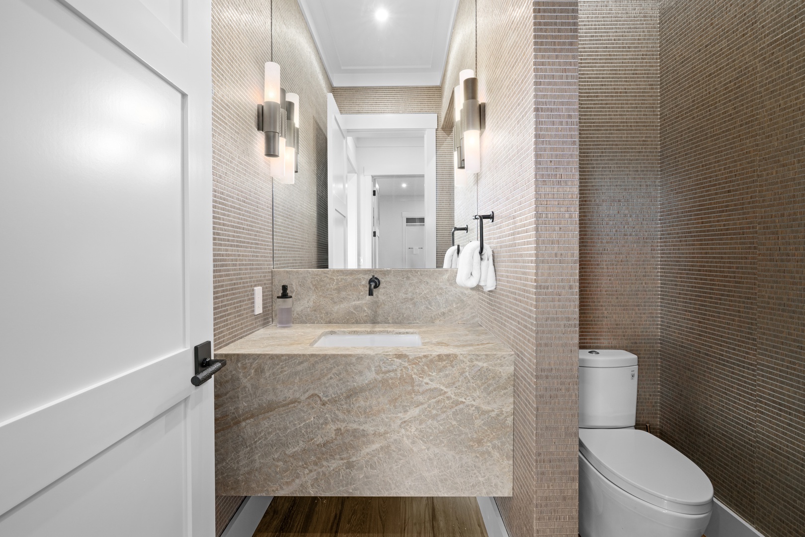 Koloa Vacation Rentals, Makani Kai - Stone-tiled and understated, a full bath finished like the rest of the house.
