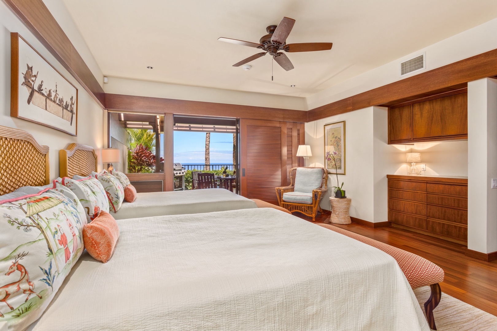 Kamuela Vacation Rentals, 4BD Villas (21) at Mauna Kea Resort - Ocean Views from Third Bedroom.