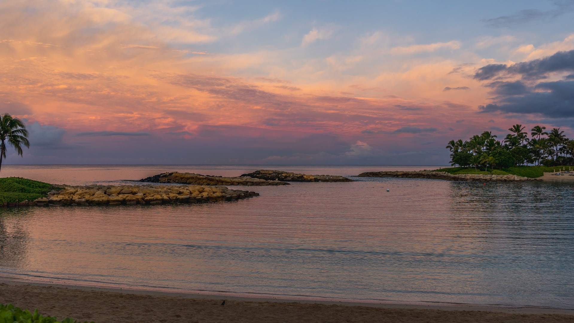 Kapolei Vacation Rentals, Coconut Plantation 1158-1 - The scenic lagoon with sandy beaches and captivating skies.