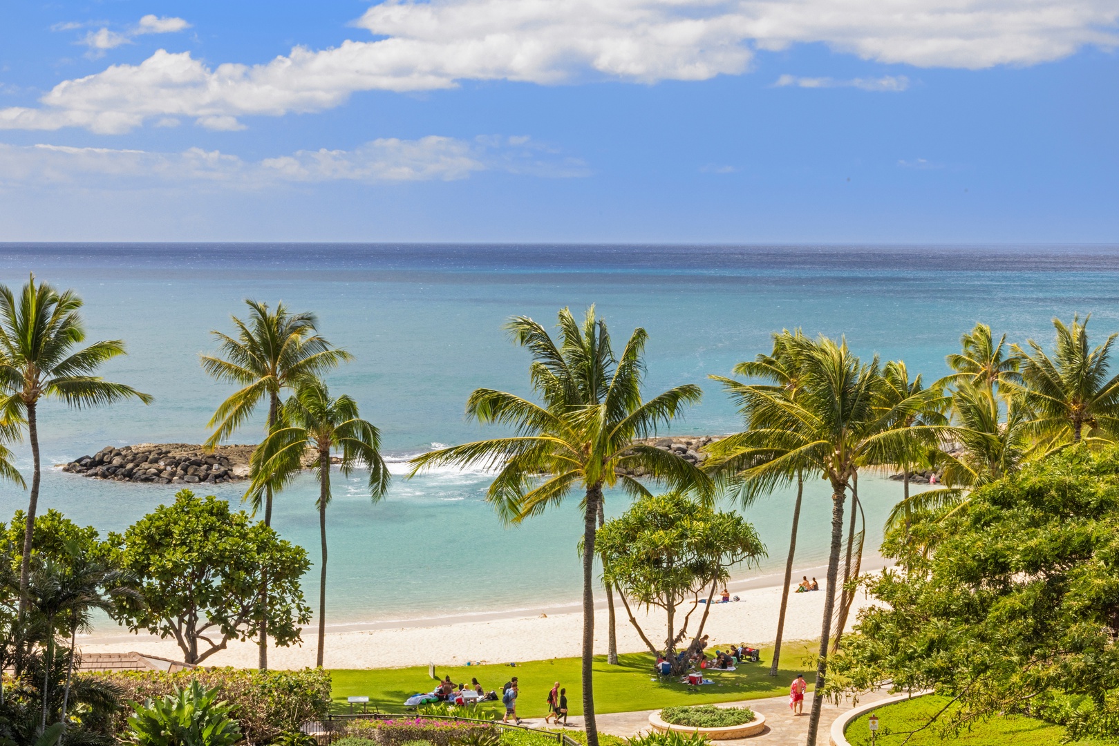 Kapolei Vacation Rentals, Ko Olina Beach Villas B602 - The aerial shot of the lagoon.