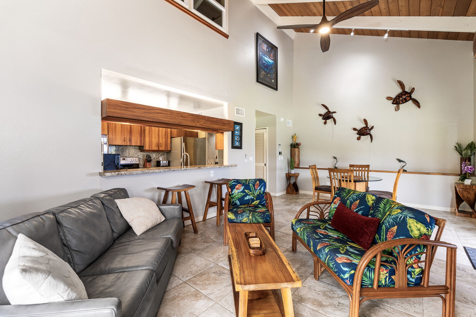 Kailua Kona Vacation Rentals, Kanaloa at Kona 1606 - Sink into the sofa with the whole living space open around you.