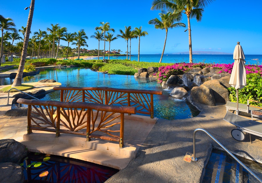 Wailea Vacation Rentals, Pacific Paradise Suite J505 at Wailea Beach Villas* - A View of the Beach Front Adult Infinity-Edge Heated Swimming Pool set...