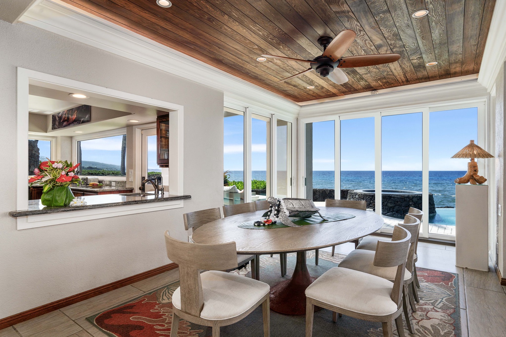 Kailua Kona Vacation Rentals, Ali'i Point #9 - Indoor dining with views over the infinity edge into the ocean!