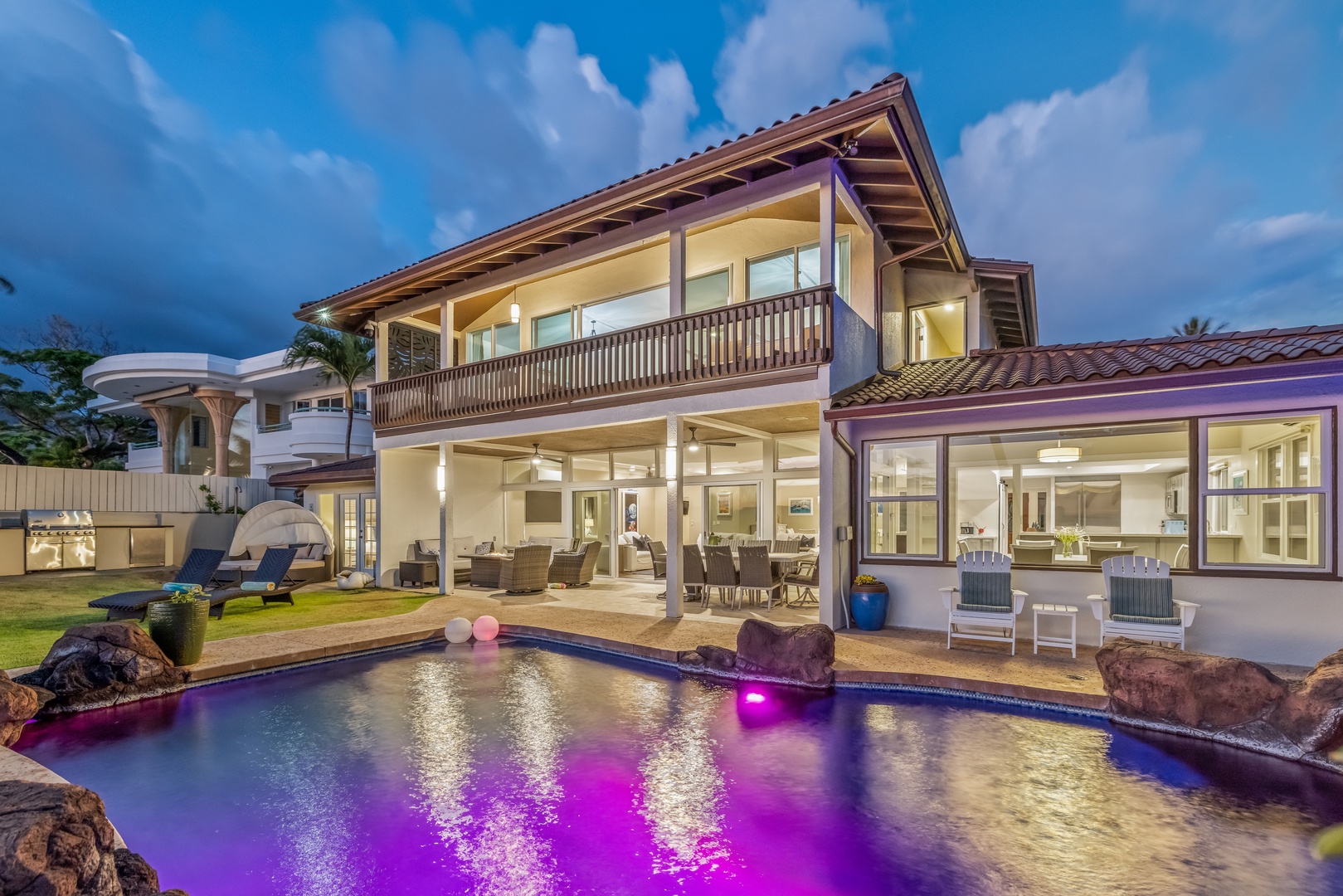 Honolulu Vacation Rentals, Nanea Kai Villa - The dreamy pool at twilight.