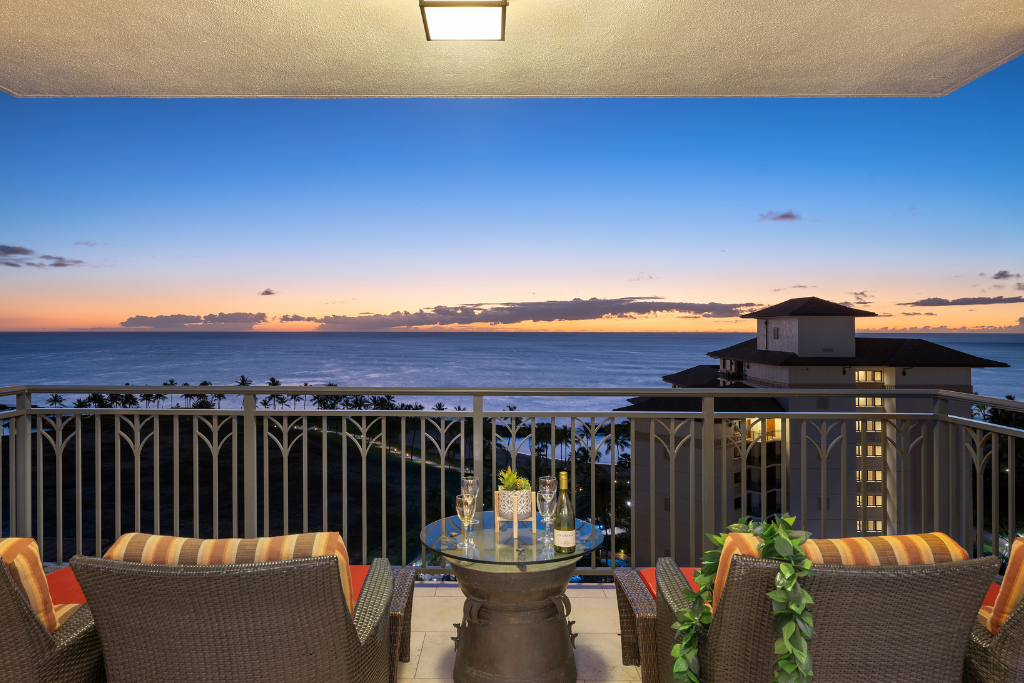 Kapolei Vacation Rentals, Ko Olina Beach Villas O1404 - End each day watching the sunset from the lanai