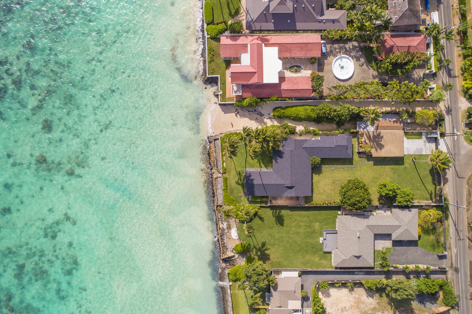 Kailua Vacation Rentals, Lanikai Oceanside 4 Bedroom - Aerial shot of Lanikai Oceanside