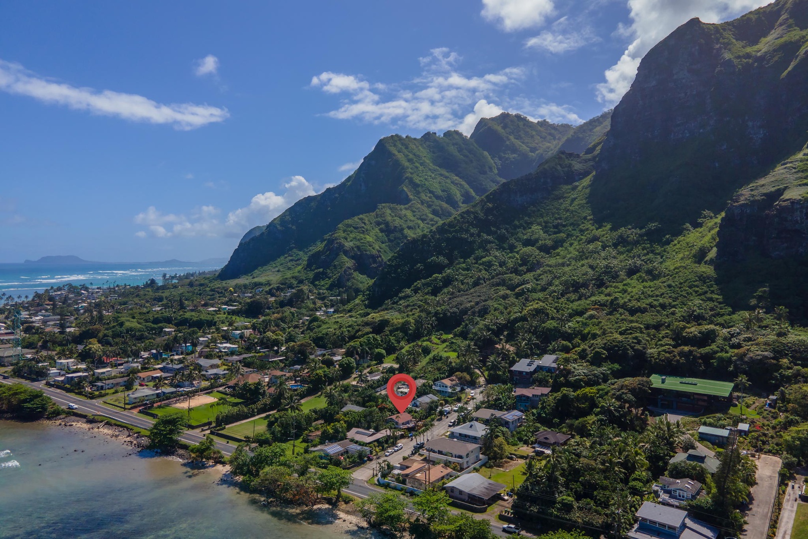 Kaaawa Vacation Rentals, Pali Kai - Overview of Property between Ko’olau Mountains and the ocean