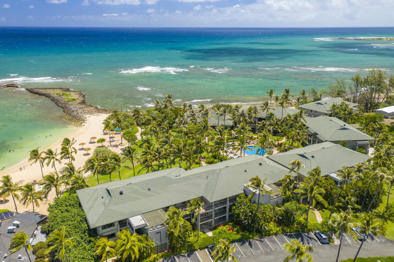 Kahuku Vacation Rentals, Turtle Bay Villas 307 - Another aerial view of the Villas