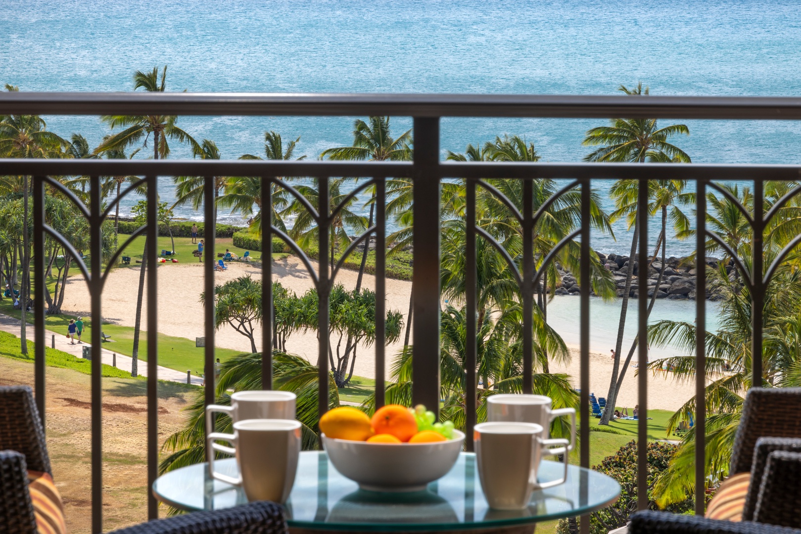 Kapolei Vacation Rentals, Ko Olina Beach Villas O1004 - The ocean view from the lanai.