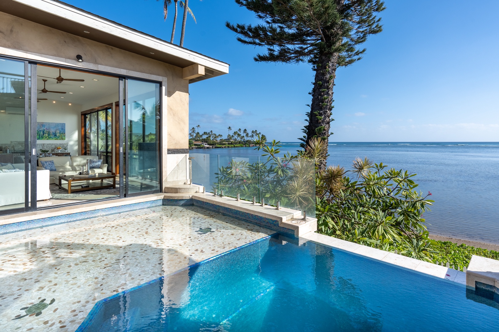 Honolulu Vacation Rentals, Wailupe Seaside - Wailupe Seaside luxury private pool provides endless Pacific views