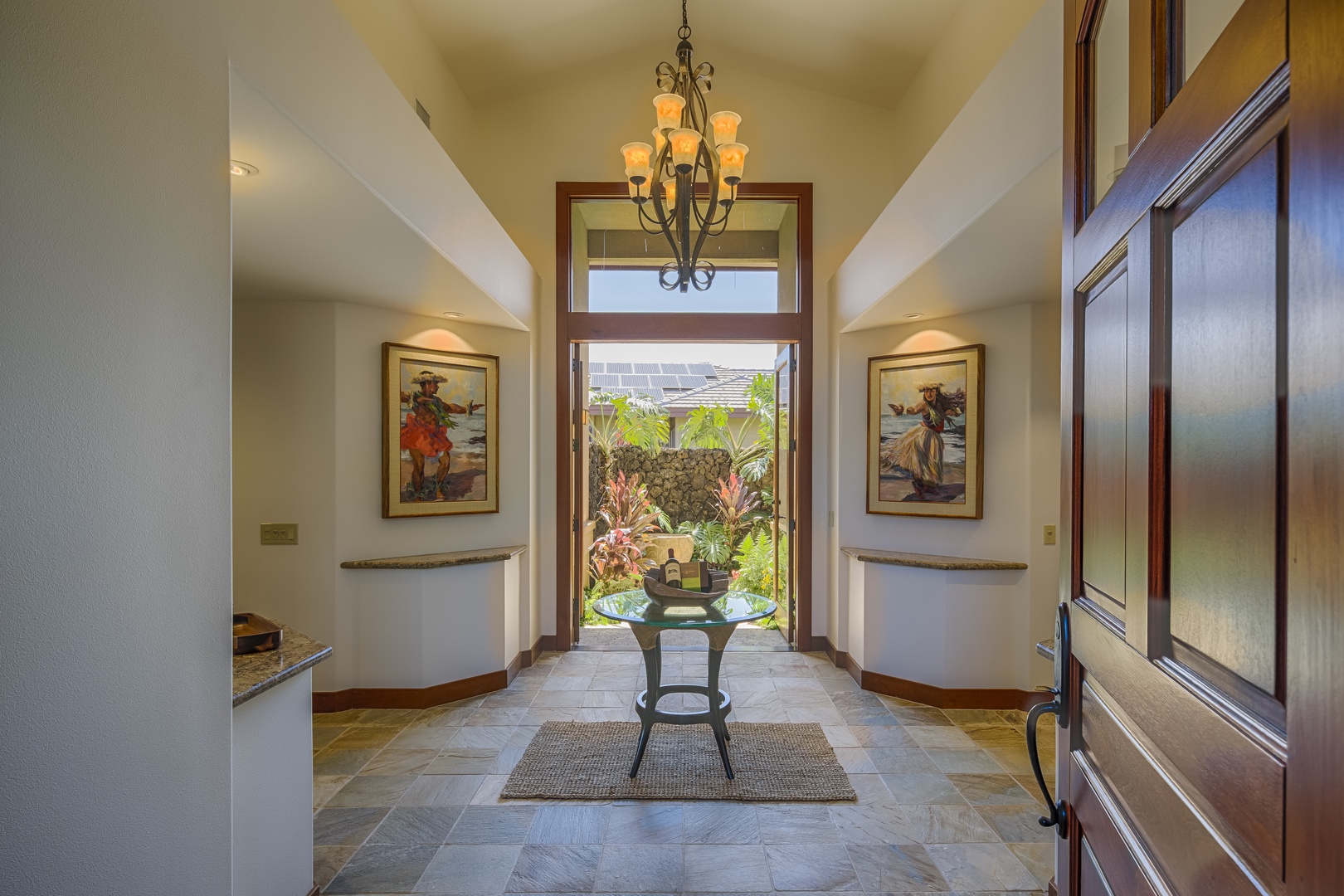 Kamuela Vacation Rentals, Villages at Mauna Lani Resort Unit # 728 - What an entry - enjoy the beautiful art in and around the home!
