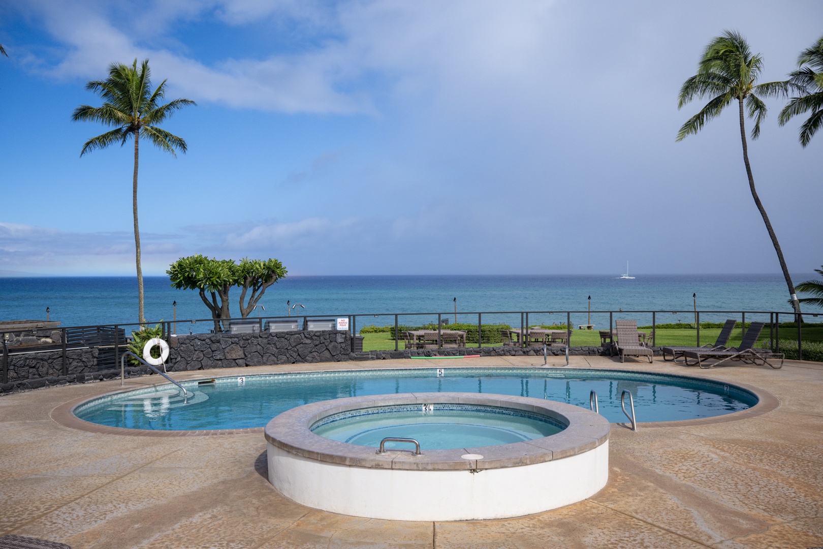 Lahaina Vacation Rentals, Polynesian Shores 114 - Sink into the oceanfront hot tub and let the evening take care of itself.