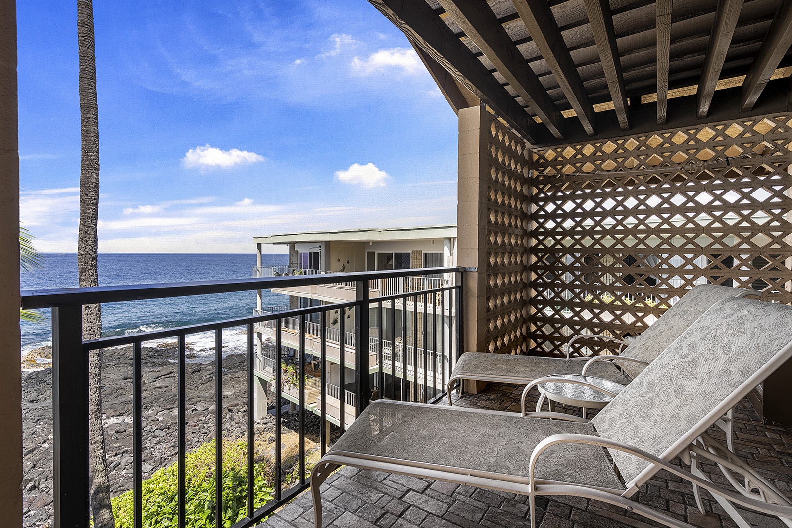 Kailua Kona Vacation Rentals, Kona Makai 6301 - Lounge on the Lanai steps from the primary bedroom