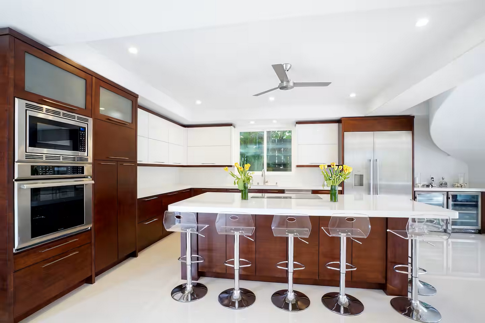 Honolulu Vacation Rentals, Diamond Head Beachfront Estate 9BR - Rich wood cabinetry and counter space enough for a group that likes to cook.