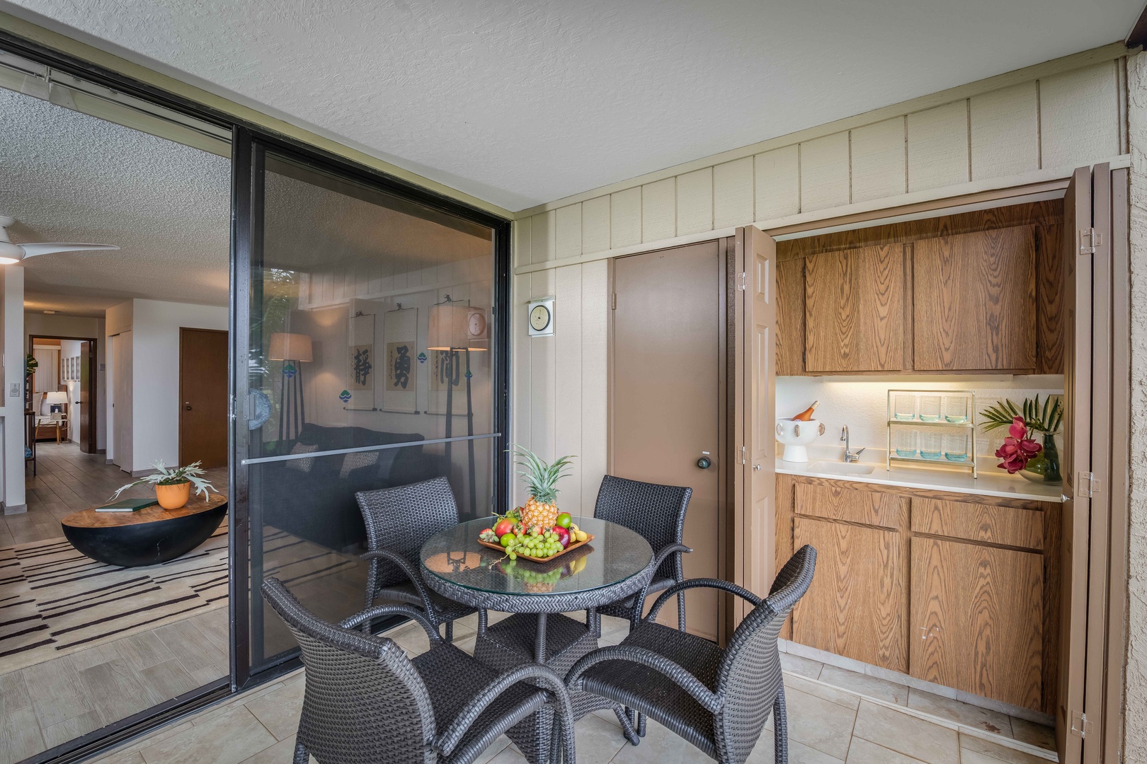 Waikoloa Vacation Rentals, Waikoloa Villas A107 - Enjoy morning coffee or evening drinks from your private terrace with wet bar—designed for relaxation and sunset moments.