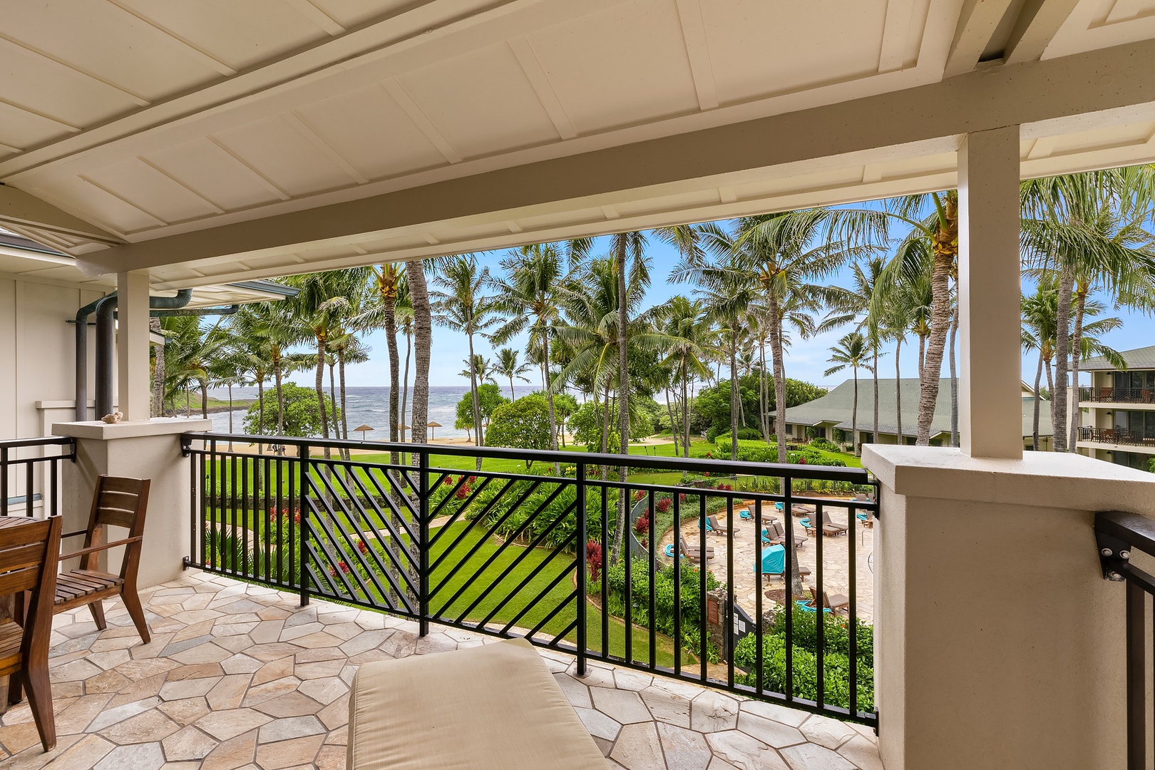 Kahuku Vacation Rentals, Turtle Bay Villas 307 - Enjoy the Ocean and Pool views from your private lanai