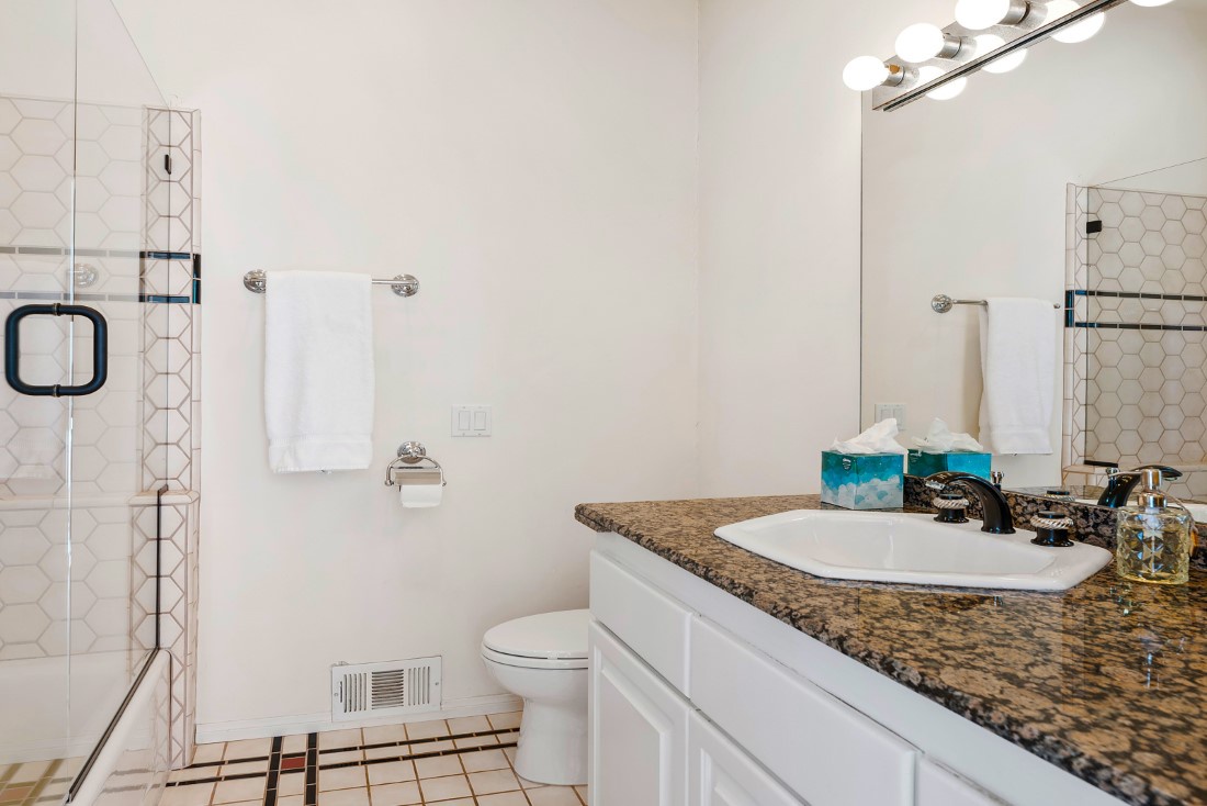 La Jolla Vacation Rentals, Sunset Villa I - Bathroom two has a shower and plenty of storage