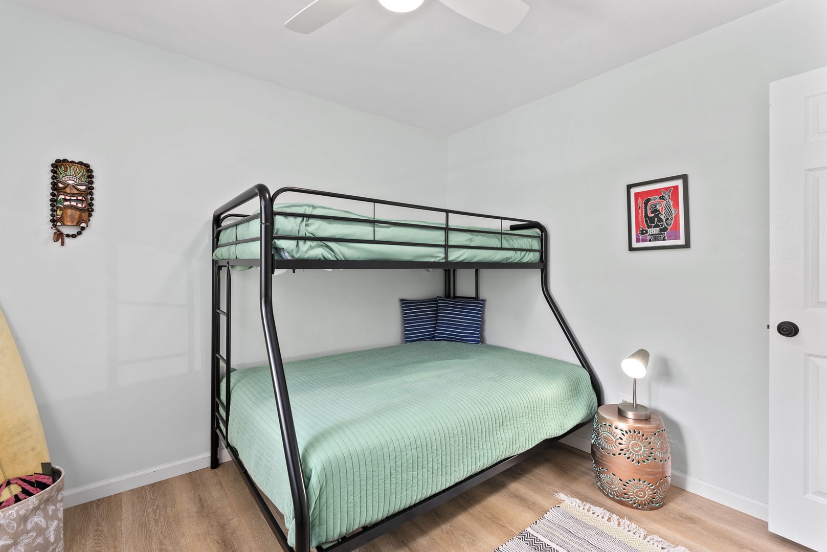 Kailua Vacation Rentals, Hale Alapi'i Lanikai Getaway - This cozy bedroom is outfitted with a sturdy bunk bed, offering a practical and comfortable sleeping arrangement.