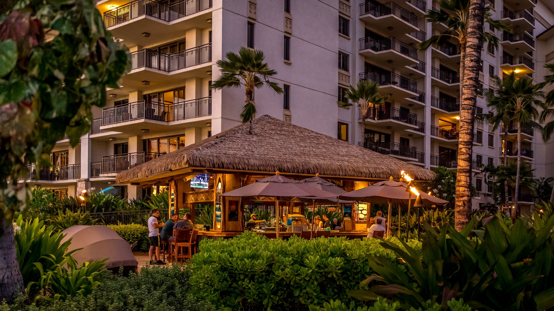 Kapolei Vacation Rentals, Ko Olina Beach Villas B410 - Have a drink at the beach bar under twinkling lights and swaying palms.