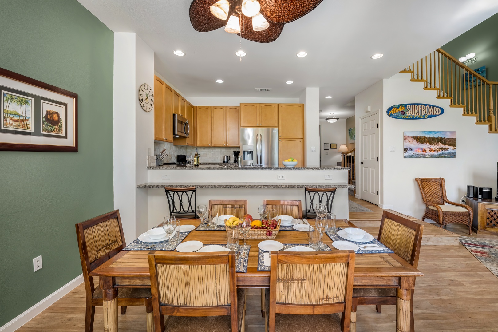 Waikoloa Vacation Rentals, Waikoloa Colony Villas 403 - Dining Room Open to Kitchen.