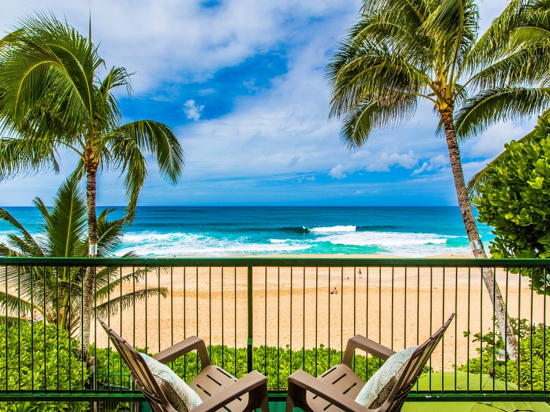 Haleiwa Vacation Rentals, Pipeline House (Oahu KC) - Primary suite private lanai with breathtaking ocean views.