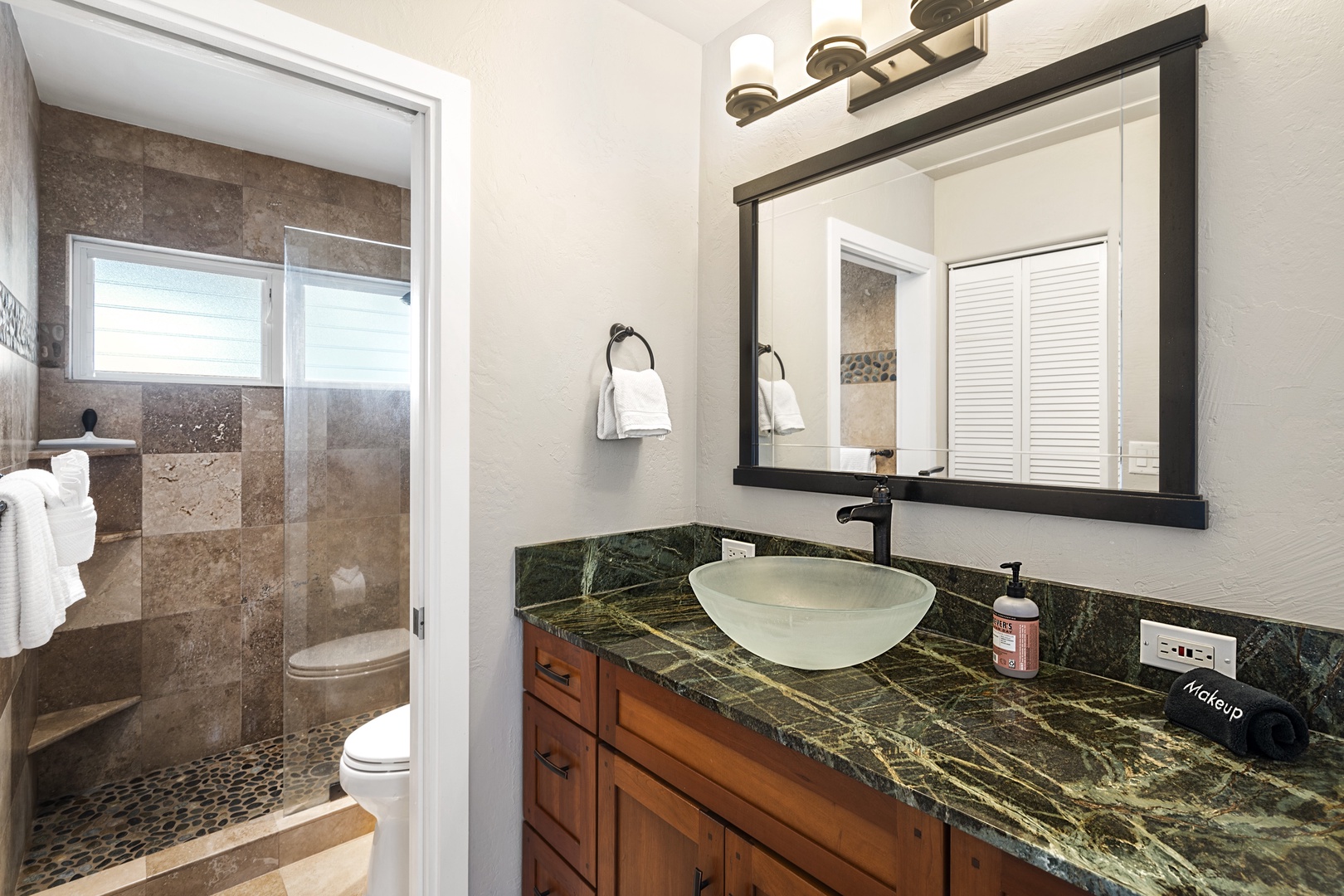 Kailua-Kona Vacation Rentals, Keauhou Resort 116 - Renovated bathroom with walk in shower